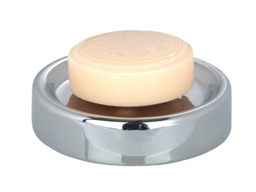 Wenko Polaris Soap Dish, 4-5/16 in W Chrome Ceramic