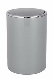 Wenko Gray Swing Cover Wastebasket, 1.3 gal.