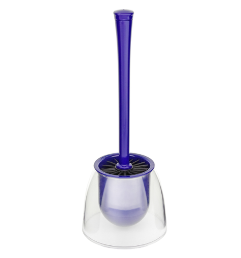Wenko Fiesta Toilet Brush Holder 14.56 in. H Clear Blue Plastic