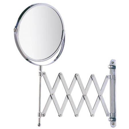 Wenko Wall Mount Vanity Mirror Chrome Silver, 12 in. H x 12 in. W.