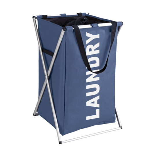 Wenko Uno Blue Polyester Laundry Bin.