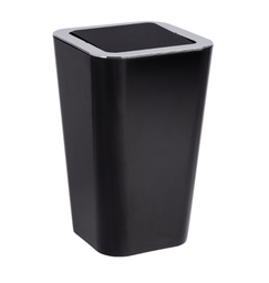 Wenko Candy Black Swing Cover Wastebasket, 1.6 gal.