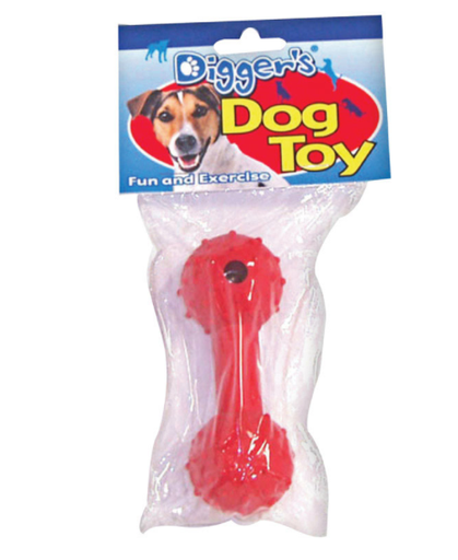 RUBBER DUMBELL DOG TOY                  