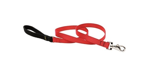 DOG LEASH 6FT 3/4" RED                  