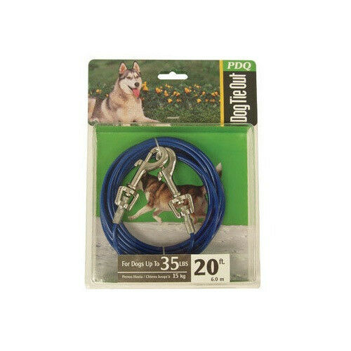 CABLE DOG TIE OUT 20'MED                