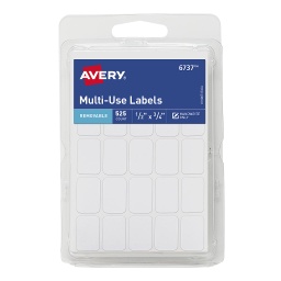 Avery 1/2 in. H x 3/4 in. W White Labels 525 pk