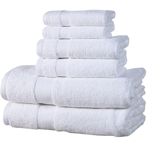 TOWEL SET 6PC WHT.