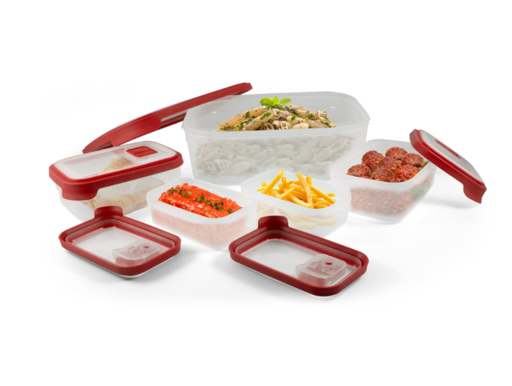FOOD STRG SET 10PC CL/RD