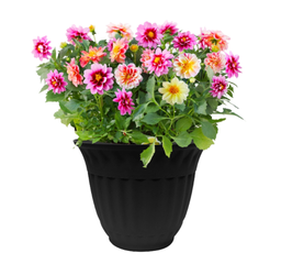 PLANTER BLK 9.1&quot;H 12&quot;DIA
