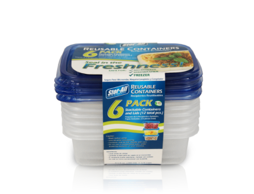 FOOD STR SQR1.25C 6PK