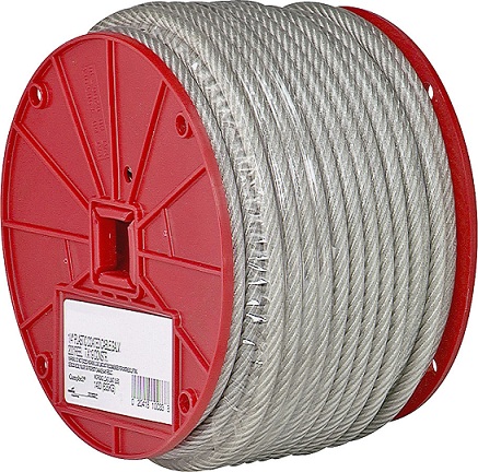 CABLE 1/4" 7X19 CLRVNYL