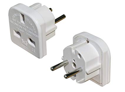EUROPEAN TRAVEL ADAPTOR 110V-250V, 50-60HZ BRITISH PLUG ACE