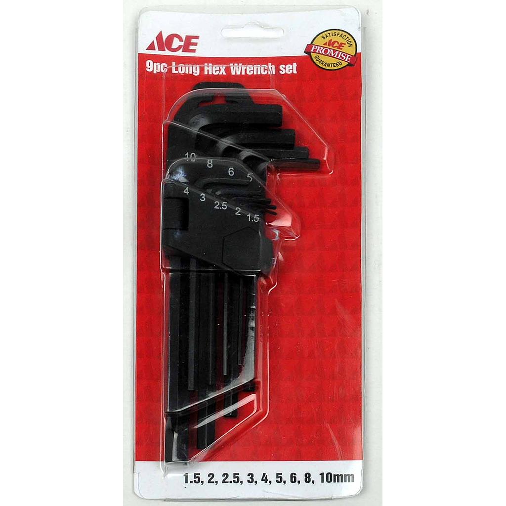 9 PIECE LONG HEX WRENCH SET ACE Cancel