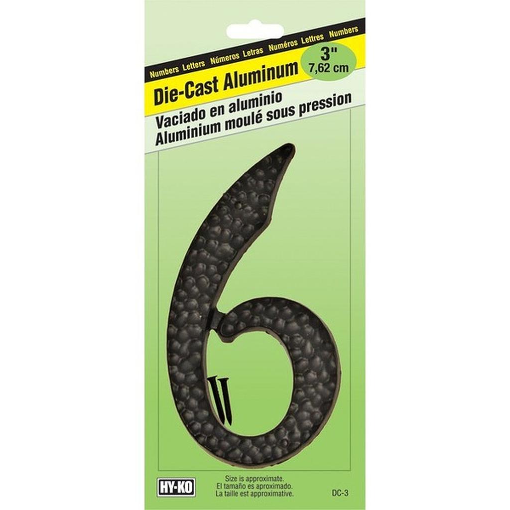 NUMBER HOUSE #6 BLK 3.5"
