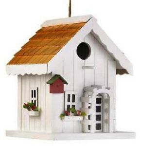 Songbird Valley Coastal Cottage, 9 in. H x 7.1 in. W x 7.1 in. L Wood Bird House.