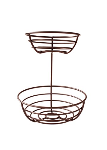 Spectrum 11 in. L Brown Steel 2-Tier Fruit Bowl 1 pk