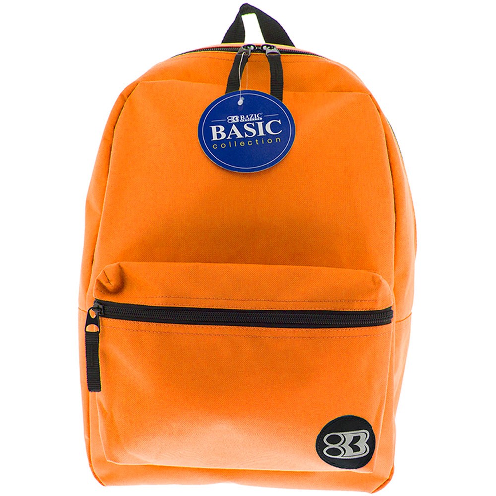 BAZIC 16" ORANGE BASIC BACKPACK.