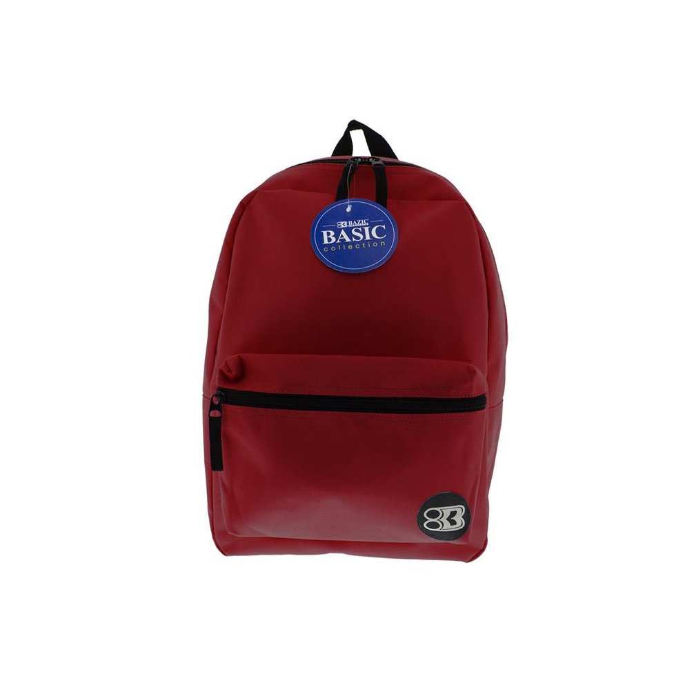 BAZIC 16" BURGUNDY BASIC BACKPACK.