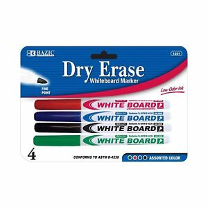 BAZIC ASST. COLOR FINE TIP DRY-ERASE MAR