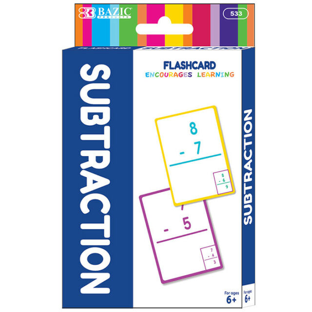 BAZIC SUBTRACTION FLASH CARDS (36/PACK)