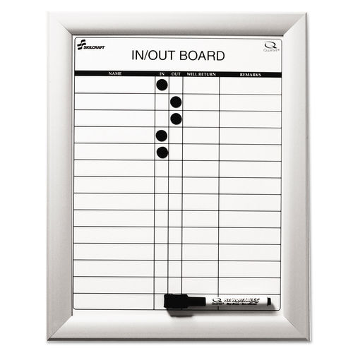 Quartet, Magnetic In/Out Board 11 x 14, Aluminum Frame