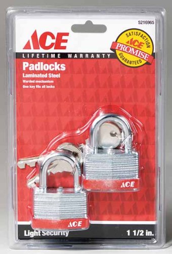 Laminated Padlock Ace 2pk.