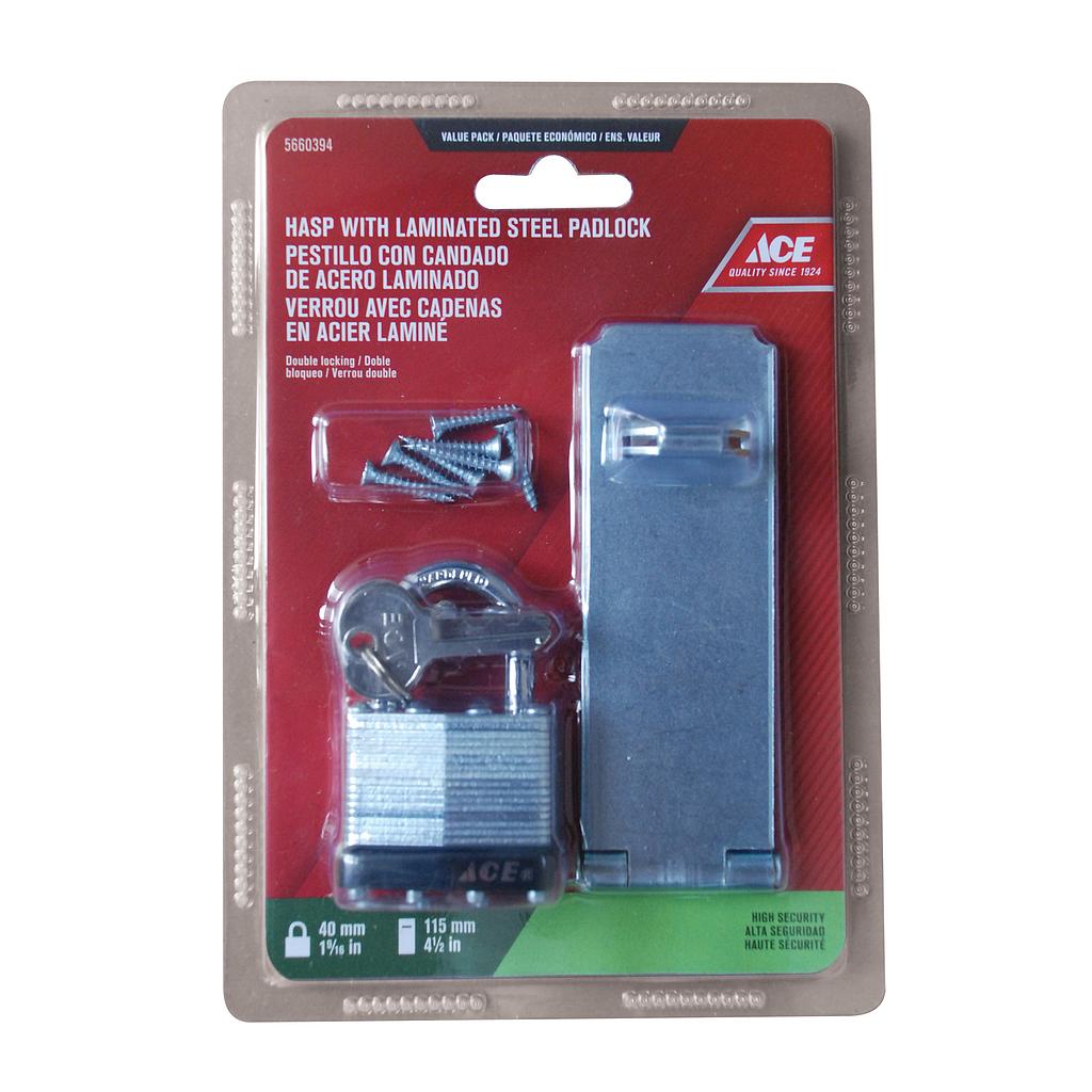 Padlock & Hasp Set Laminated 2pcs 40mm