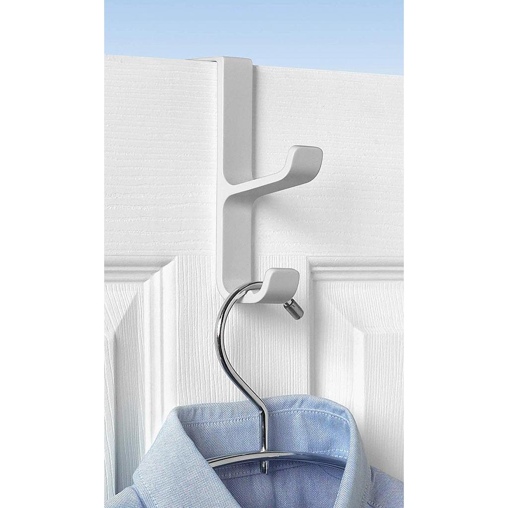 Spectrum 1 in. L White Plastic Over the Door Hook 1 pk