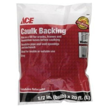 Ace Gray Caulk Backing Foam For Doors and Windows, 20 ft. L x 1/2 in.