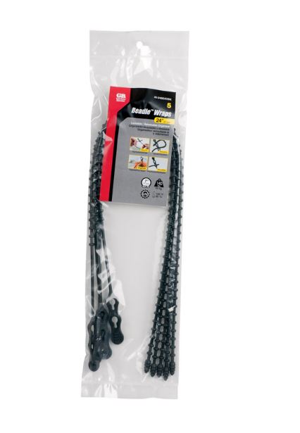 BLACK BEADED CABLE TIE 5 PACK