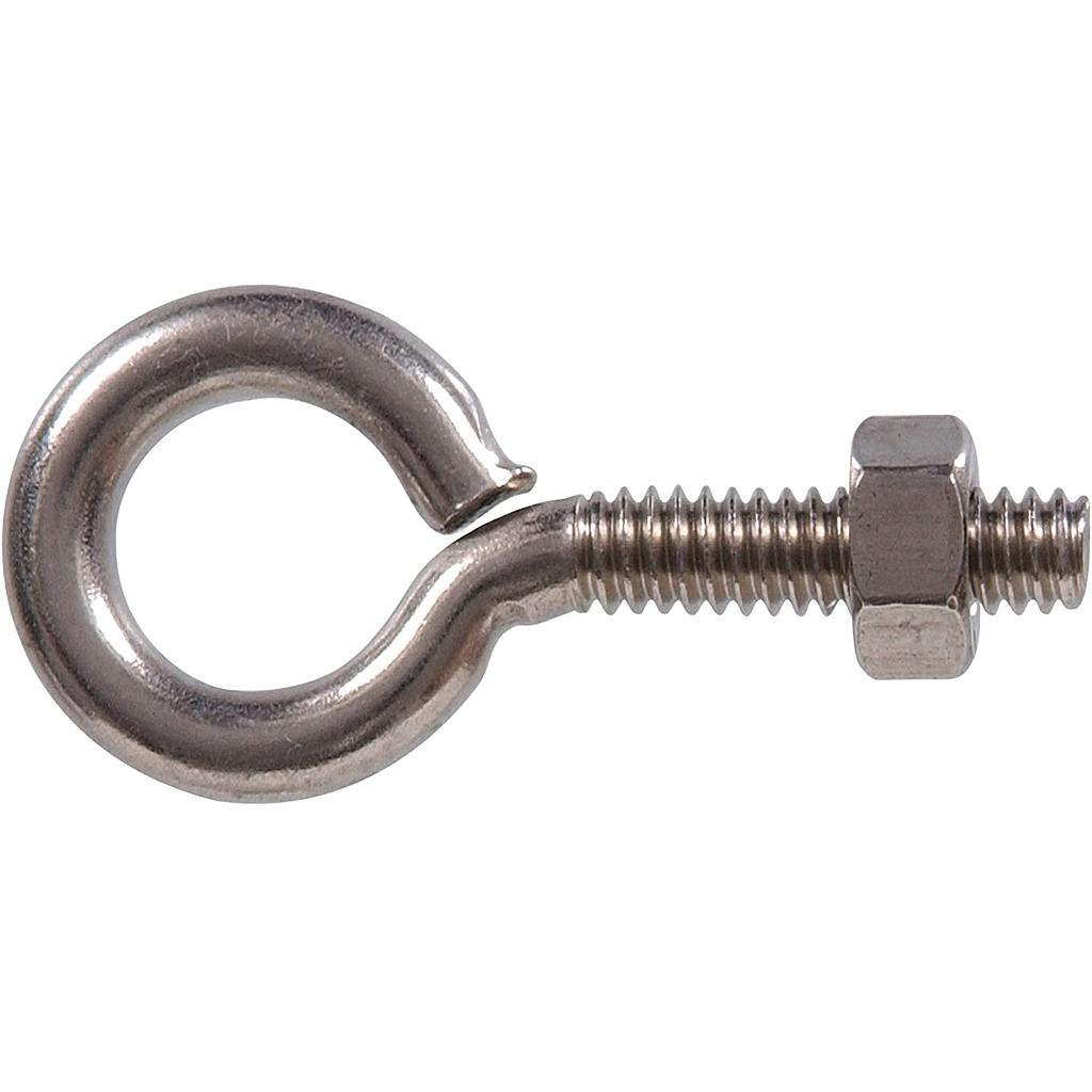 EYEBOLT W/NUT SS 1/4-20 X 2
