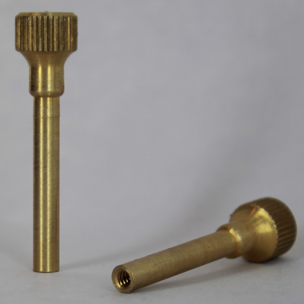 LAMP KNOBS BRASS KNURL FEM 4-36