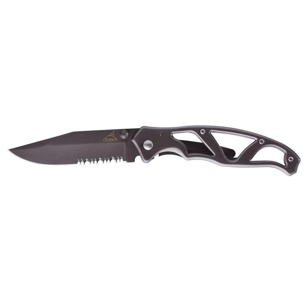 GERBER Paraframe I Knife Serrated Edge, Grey [22-48445]