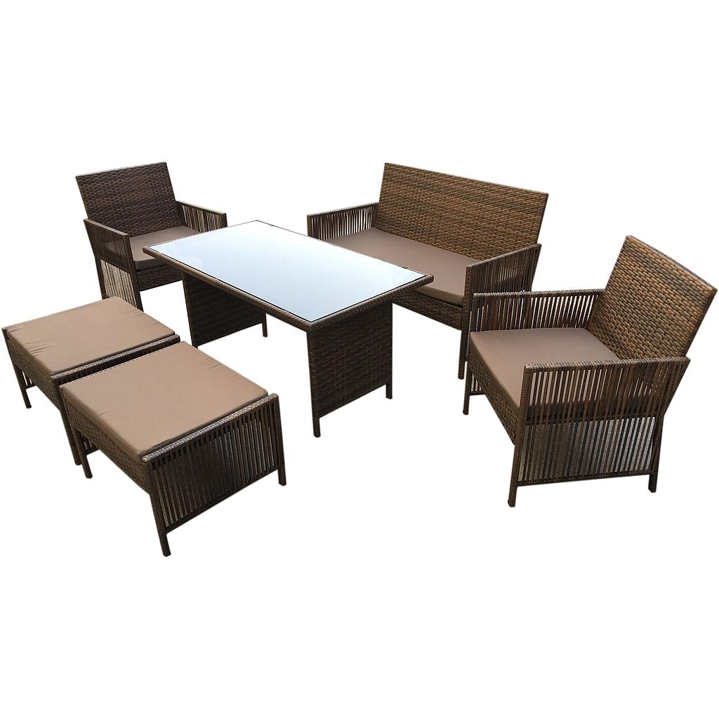 BROWN OUTDOOR DINNER SET 6PCS