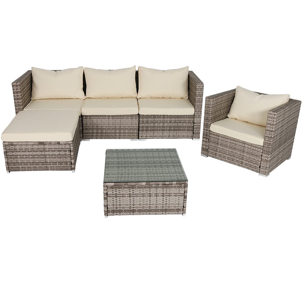 SOFA SET BEIGE 6 PCS.