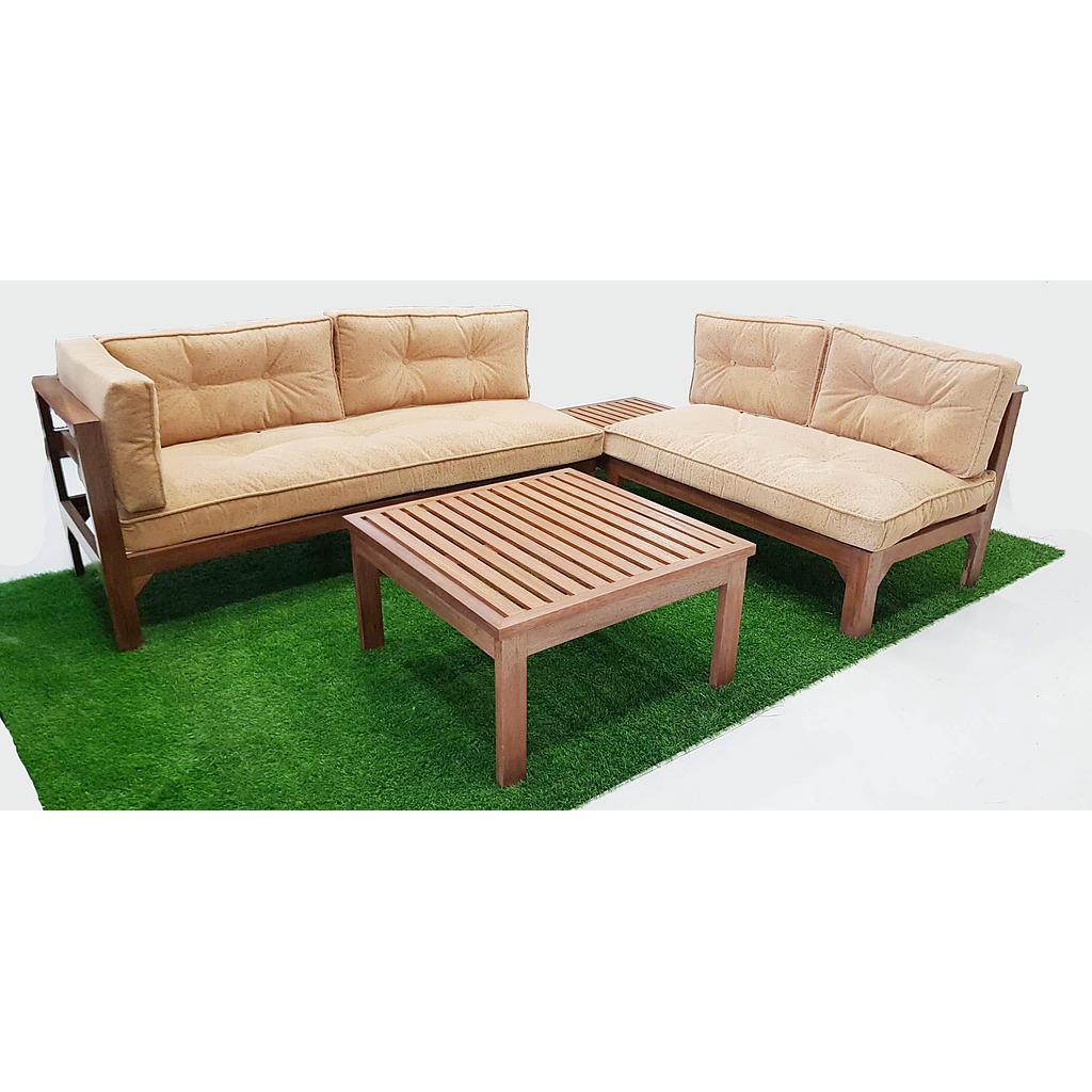 RASH WOOD SOFA SET 4PERSON