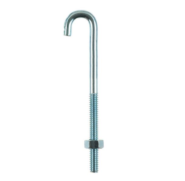 BOLT J W/NUT 1/4"X4"