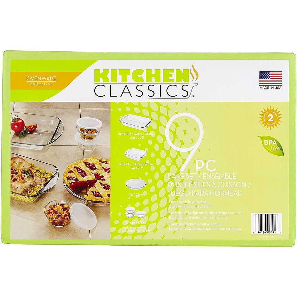 BAKING SET 9PC GLASS.