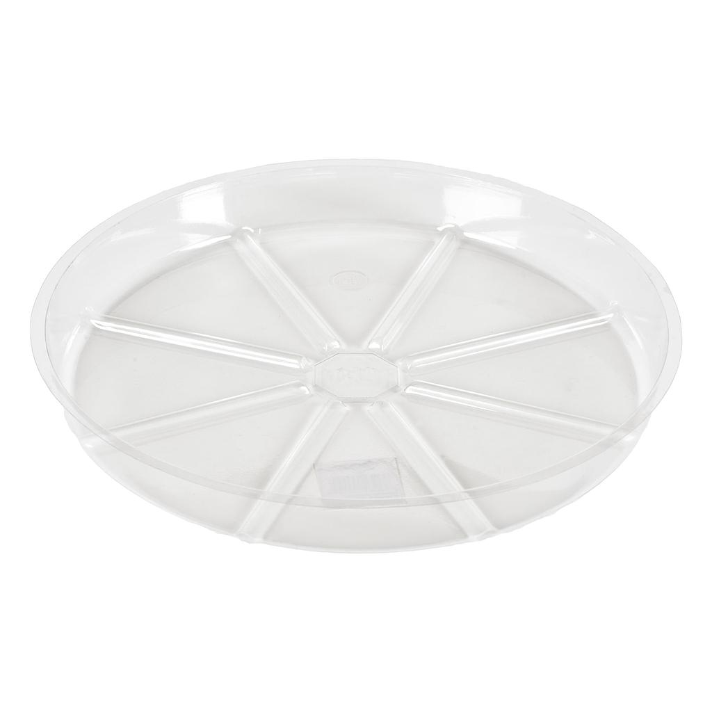 SAUCER PLNT 14"CLR RESIN