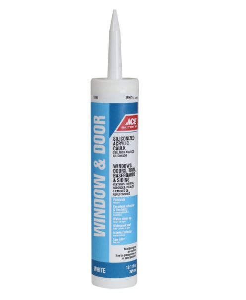 CAULK W&D WHT 10.1OZ ACE.