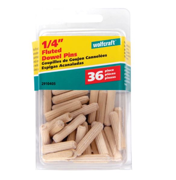DOWEL PIN FLUTED 1/4"36B                