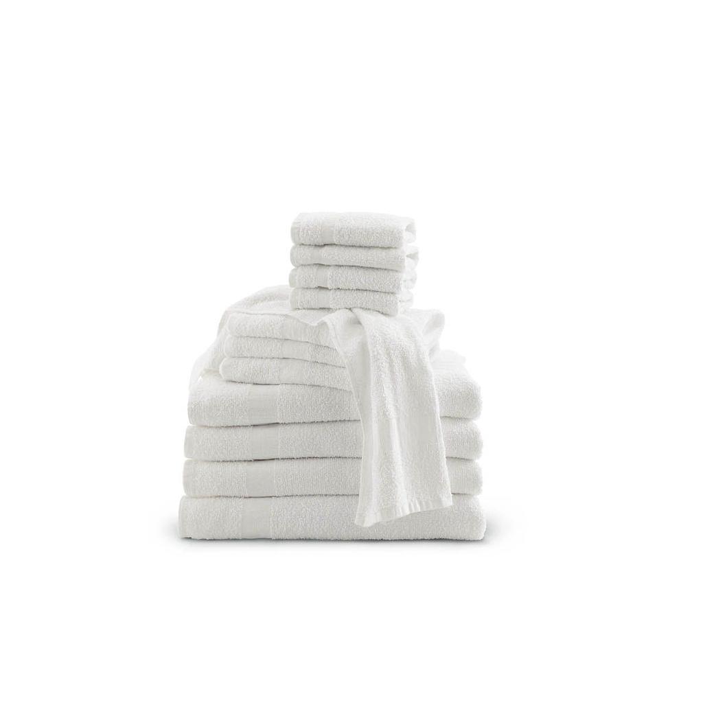 WHITE hand towel CTN/PYSTR 12'L