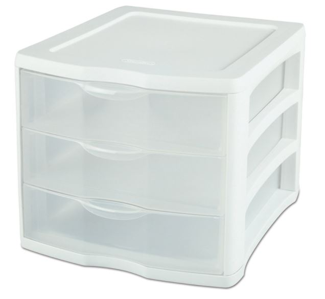 ORGANIZR DRAWR 3 WH/CLR.