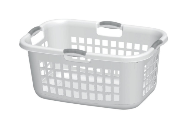 LAUNDRY BASKET WHT 2BSHL.