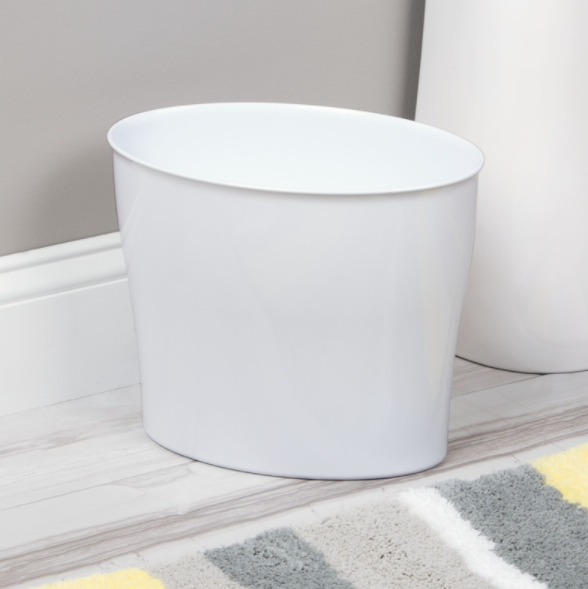 TRASH CAN NUVO OVAL WHT.