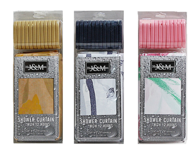 SHWR CURTAIN/HOOKS 13PC.