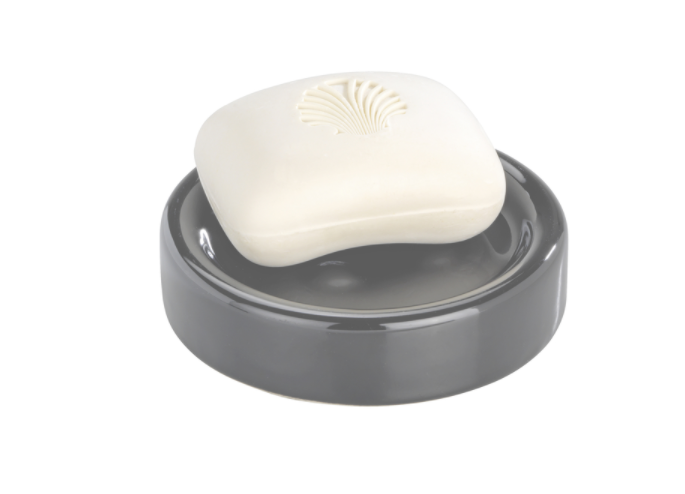Wenko Polaris Soap Dish Gray Ceramic.