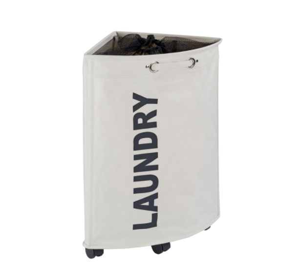 Wenko Tresco Clear Polyester Wheeled Laundry Basket.