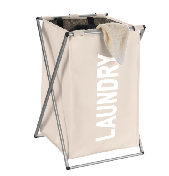 Wenko Uno Beige Polyester Laundry Bin.