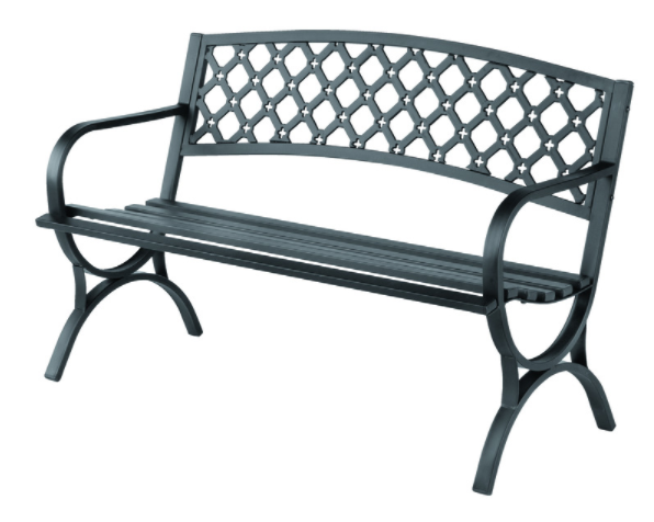 LA STEEL PARK BENCH BLK                 